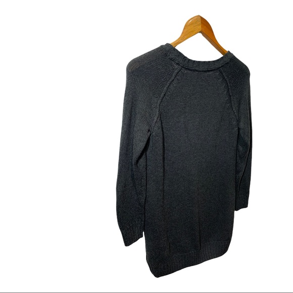 H&M  CHARCOAL GRAY CABLE KNIT LONG SLEEVE TUNIC SWEATER - Picture 7 of 11